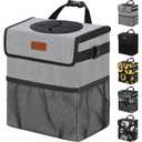 Car Trash Can Trash Bag Bin Hanging Waterproof Automotive Car Garbage Cans Leak Proof Vehicle Trash Can Grey (2.2 Gallons)