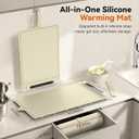 Food Warming Mat Electric Tray: Adjustable Silicone Heating Pad with 3 Temperature Settings 4 Timer Function Portable Roll Up Hot Plate for Buffets Party Gatherings Kitchen Warmer Countertop Holiday