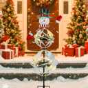 MUMTOP Solar Christmas Outdoor Decoration, Solar Powered Snowman Wind Spinner with LED Lights for Holiday, Party, Xmas, Yard, Garden