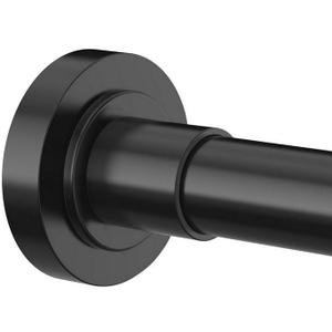 Rods Adjustable, Non-Slip Spring Tension Curtain Rod Extendable, Telescopic Rod Rustproof Stainless Steel Shower Rods(Black,90-170cm)