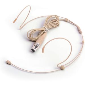 Microphone Headset Discreet Headworn Earset Over Ear Hanging Mic Compatible with AKG Wireless System Bodypack Transmitter, Ideal for Lectures, Live Performance, Theater, Podcasts Beige