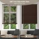 Kokorona Cordless Mini Blinds Horizontal Venetian Blinds Vinyl Window Shades Light Filtering Privacy Room Darkening Blinds for Bedroom, Kitchen, Office, 18" W X 64" H, Brown