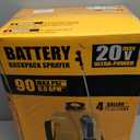 4-Gallon Battery Powered Backpack Sprayer, Compatible with DeWalt 20V MAX, 0-90 PSI Adjustable, 100+ Gal Per Charge, Cordless Garden Sprayer for Lawn Care, Tool Only (Battery Not Included)