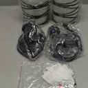 2 Pack Pendant Light Kitchen Island Pendant Lighting, Hanging Light with Spiral Cage Frosted Glass Shade, Black Modern Indoor Hanging Lamp, white frosted glass