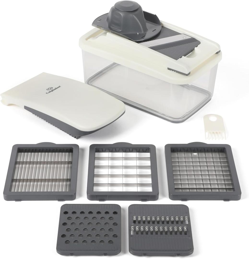 Calphalon Aero 8 in 1 Vegetable Chopper and Dicer, Food Chopper with Container (Stainless Steel (8pc))