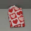 Valentine's Day Rectangle Tablecloth Red Pink Heart Fabric Table Cloth Washable Table Cover for Wedding Anniversary Holiday Picnic, 60 x 104 Inch