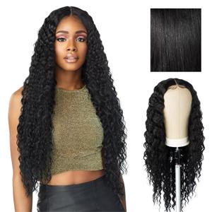 Sensationnel Butta Lace Wigs - Unit 3 Extra Wide 5 Inch Deep Parting Synthetic Preplucked Hairline Glueless Lacefront (Jet Black 1)