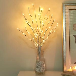 Vanthylit 3PK 30'' Lighted Birch Twig Branches with 60 LED Warm White Bulbs Waterproof Adapter in for Outdoor and Indoor Decor Birch Branches