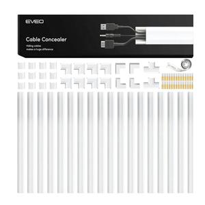 EVEO Cord Hider Wall 306” - Cable Raceway Cord Hider - Wire Covers for Cords on Wall, Cord Cover, Wall Cable Hider, Cable Concealer, Wire Hiders for TV on Wall Management-20X (L16 W0.95 H0.5) - White
