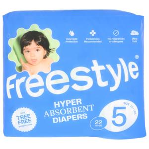Freestyle Diapers Size 5, 22 CT (25+ lbs)