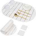 Stone Drying Mat for Kitchen Counter: 24"x16" Large Foldable Diatomaceous Earth Dish Drying Mat, Super Absorbent &, Heat-Resistant, Quick Dry for Dishes Bottles Cups with 2 Stone Coasters (oval)