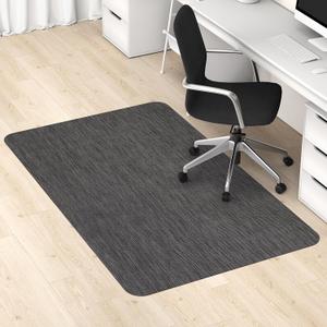 Blvornl Office Chair Mat for Hardwood Floor, 45"x 53" Desk Chair Mat for Hard Wood and Tile Floor, Large Anti-Slip Hard Floor Protector, PVC Mat Desk Rug for Office Home, Black