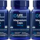 Life Extension Magnesium 500 mg, 100 Vegetarian Capsules (Pack of 3)