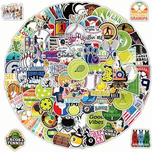 300 PCS Sports Waterproof Vinyl Stickers Removable Repeatable Water Bottle Stickers Perfect for Sports Party Favors for Kids & Teens (Sports Mixed Ball Stickers)