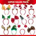 JOYIN 12 Packs Christmas Headbands 3D Head Hat Headbands for Kids Women Men Christmas Parties Costume Accessories Xmas Holiday Party Favors Photo Booth (ONE SIZE FIT ALL)