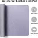 Aothia Leather Desk Pad Protector, Mouse Pad, Office Desk Mat, Non-Slip PU Leather Desk Blotter, Laptop Desk Pad, Waterproof Desk Writing Pad for Office and Home (31.5" x 15.7", Lavender)