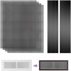 4 Pack 40cm x 30cm Magnetic Floor Vent Cover - Customizable Size PVC Mesh Register for Wall Ceiling Floor Catch Debris Hair Insect (Black)