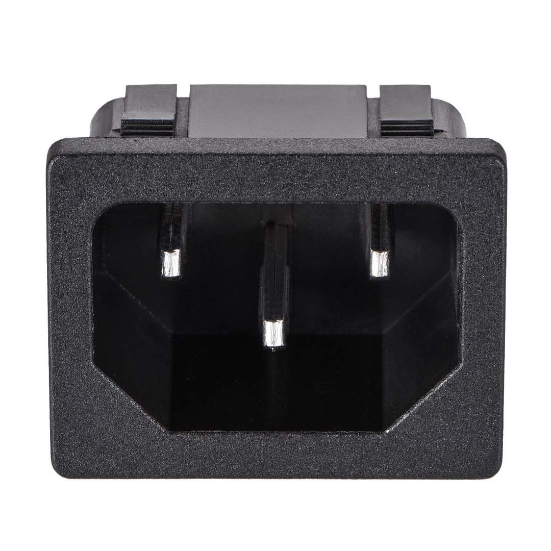 uxcell C14 Panel Mount Plug Adapter AC 250V 10A 3 Pins IEC Inlet Plug Power Connector Socket Straight Pack of 10