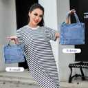 AOCINA Denim Purse Jean Tote Bag for Women Crossbody Shoulder Weekend Bags Denim Purses and Handbags for Women