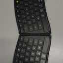 Ergonomic Foldable Keyboard, Portable Folding Travel Bluetooth Keyboard for Business and Travel, 3 Devices Dual-Mode(2.4G+BTx2) Ultra Slim Wireless Keyboards for Windows, iOS, Android, Use on the Leg