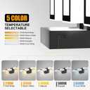 LED Modern Bathroom Light Fixtures, 3-Light Dimmable Vanity Lights with 5 Color Modes, Matte Black Acrylic Bathroom Wall Lighting Fixtures Over Mirror, 2700K- 6500K Adjustable, 18 Inch, ETL Listed
