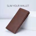 Alldaily Ultra Slim Thin Women Wallet RFID Blocking Credit Card Holder Bifold Long Ladies Billfold (Coffee)