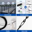 Muzata 600 ft 1/8" Black Stainless Steel Cable Railing System Hardware T316 Stainless Steel Wire Rope 7x7 Strands 1800 lb Breaking Strength Black Cable Railing Kit for Indoor Outdoor WR19