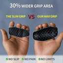 Rubber Gym Grips  Fingerless Workout Hand Grips for Men & Women, Large Size Anti-Slip Grip Pads for Weight Lifting, Crosstraining, Bodybuilding, Deadlifts, Palm Protection for Strength Training (Black)