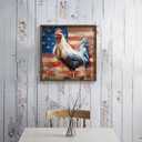 Rustic Rooster Wall Art, Farm Cock Chicken Picture for Kitchen Room,20x20