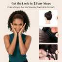 LEEONS Afro Kinky Curly Drawstring Ponytail for Black Women, 10 Inch Short Updo Ponytail Extension with 4 Hidden Combs, Chestnut Highlights for Natural Look (MB/33#)​