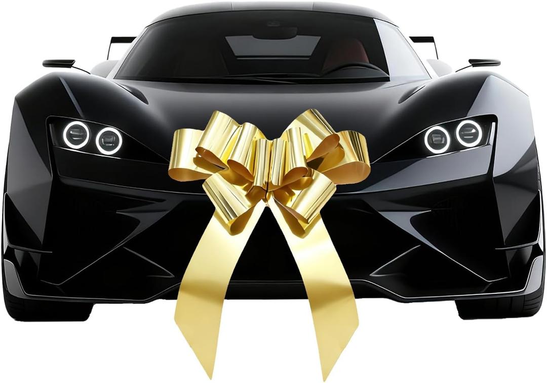 30 inch Car Bow,Giant Gift Bow,Big Bow for Car Huge Car Bow,Big Bow for Gifts (Gold)