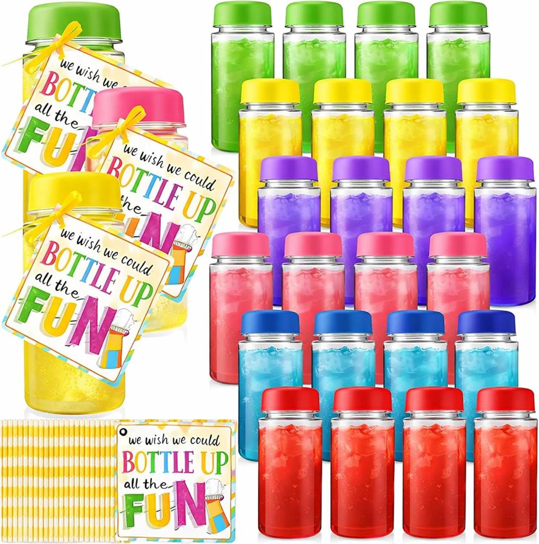 24 Set Water Bottles Bulk with Card 12 oz End of School Year Student Gifts from Teacher Summer Graduation Gifts Cards for Summer School Classroom Prizes Party Supplies