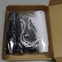 Dandat 24 Pcs Shot Glass on Beaded Necklace Graduation Accessories Disposable Mini Plastic Shot Cups for Graduation Party Accessories Bachelorette Birthday Wedding Festival Party Favor(Black, White)