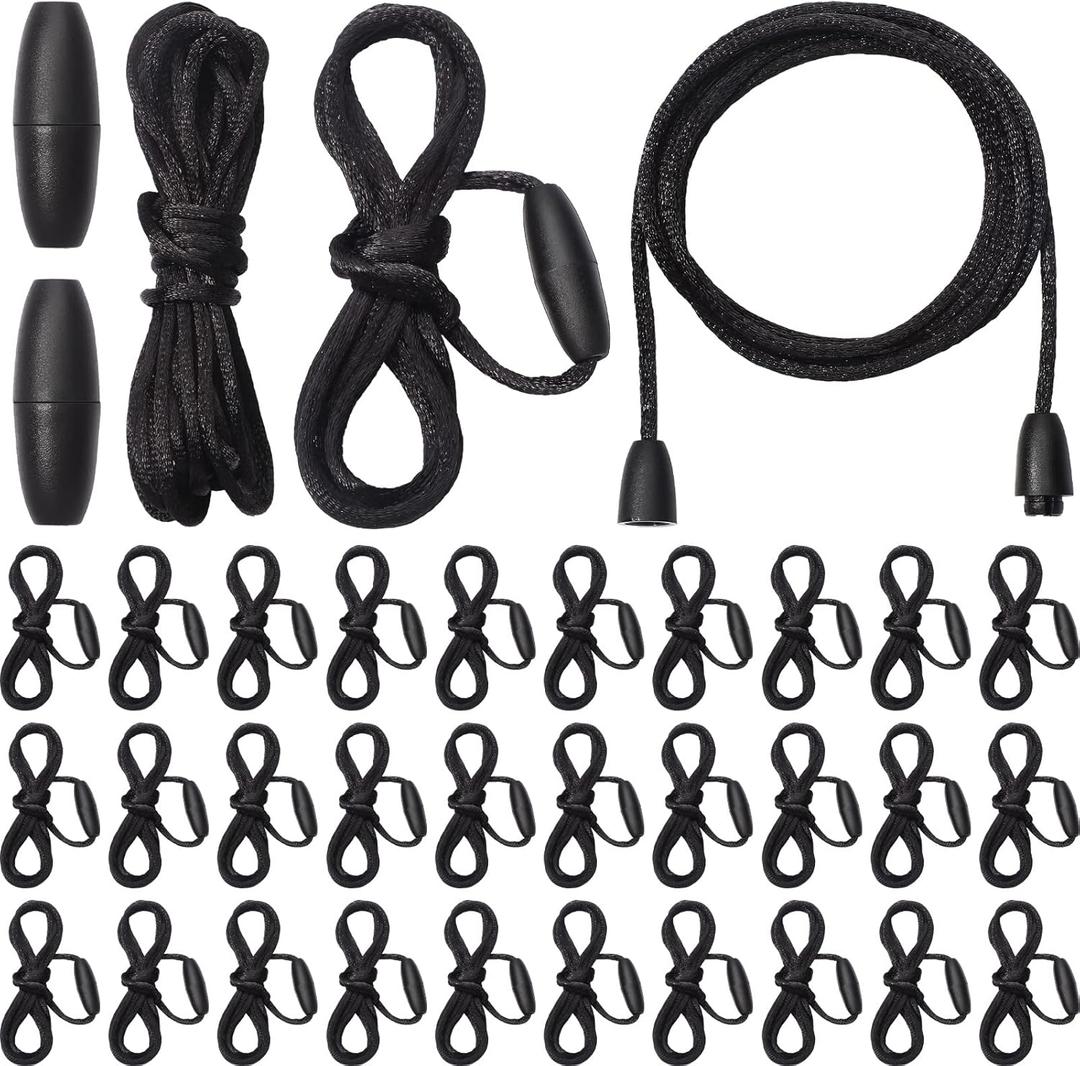 30 Sets Replacement Necklace Cords with Breakaway Clasps DIY Nylon Lanyard Necklace Cord and Plastic Clasp Buckle Breakaway Safety for Pendant(Black) 30 Sets Replacement Necklace Cords with Breakaway Clasps DIY Nylon Lanyard Necklace Cord and Plastic Clasp Buckle Breakaway Safety for Pendant(Black)