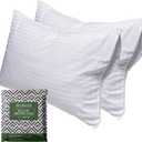 Beckham Hotel Collection Queen Size White Pillow Protector with Zipper Set of 2, Soft and Breathable Cotton Pillow Protector Covers