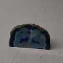 Nature's Decorations Agate Bookends - A Quality Blue Geode with Non-Skid Rubber Bumpers for Shelves, Office, Home Decor - Heavy Duty Cool Crystal Stone Book End Pair for Decoration (3-4 LB)