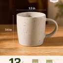 famiware Coffee Mugs Set of 6, Meteor 13 oz Ceramic Mug Cup Set with Handle for Coffee, Tea, Cappuccino, Latte, Milk, Creamy White