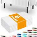 Pureegg Plastic Table Cloth Disposable 6 Pack, 54 x 108 Inch Table Cloths, Party, Picnic, Wedding, Decorative Tablecloths, Rectangle, White Plastic Cover, Waterproof, White