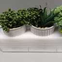 Set of 3 Assorted Small Potted Succulent Plants Fake Aloe String of Pearls Hops Succulents in Gray Geometric Concrete Ceramic Pots for Gifts Modern Home Office Desk Table Indoor Outdoor Greenery Decor