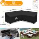 Kipiea V-Shape Outdoor Patio Furniture Covers Waterproof, 500D Heavy-Duty Outdoor Sectional Cover Windproof, Patio Sectional Sofa Cover Anti-UV, No Tears & No Fading (120"/120"L x 33.5"D x 31"H)