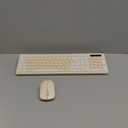 Wireless Keyboard and Mouse Combo, Full-Sized Wireless Keyboard and Adjustable DPI Mouse, 2.4GHz USB Receiver, Keyboard and Mouse for PC, Windows, Desktop, Laptop (Latte Color)