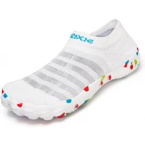 TOLLN Quick-Dry Barefoot Water Shoes for Men, Women & Youth  Versatile Aqua Socks for Beach, Pool, Kayaking, Hiking, Surfing, Yoga & Outdoor Sports (8.5 Women/7.5 Men, White)