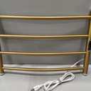 Electric Towel Warmer Rack,Heating Towel Warmer,Timer & Temperature Control,Wall-Mounted Plug-in for Bathroom,Gold,Stainless Steel,4-Bar(16.54x23.62x5.51in)