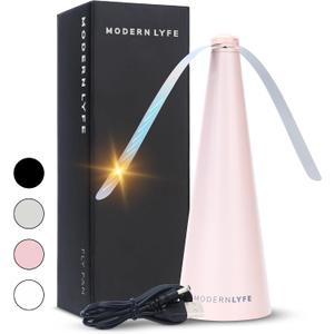 Fly Fans for Tables by Modern Lyfe - AA Battery & USB Powered - Fly Swatter Outdoor Camping Accessory Or for Food at Parties, Restaurants & Picnics, Bug Fan, Spinner Keeps Flies Away (1 Pack - Pink)