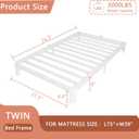 6 Inch White Twin Bed Frames, Heavy Duty Metal Platform Bed Frame Twin with Metal Baffles, No Box Spring Needed, Round Corner Design, Baby & Pet Friendly, Easy Assembly, Noiseless