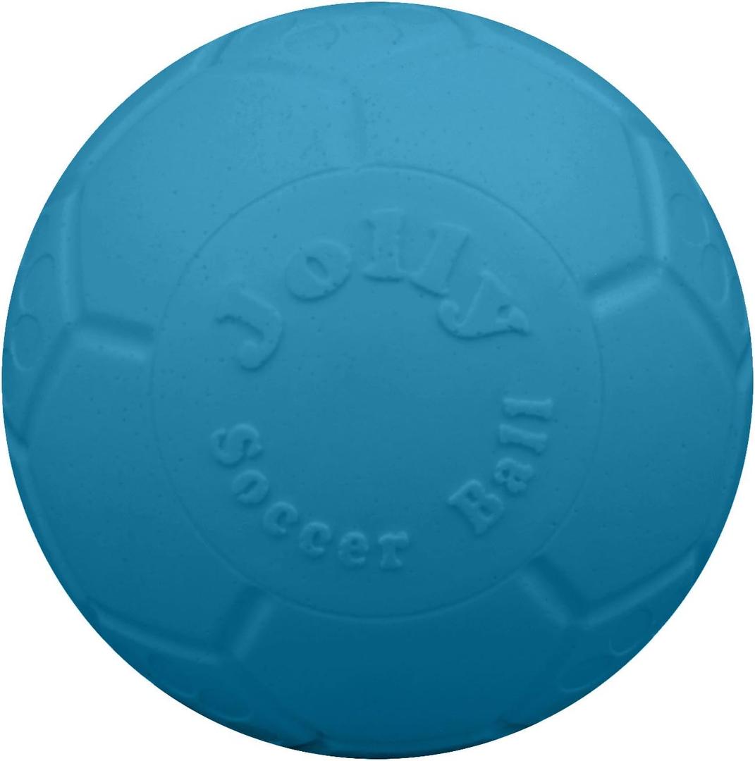 Jolly Pets Large Soccer Ball Floating-Bouncing Dog Toy, 8 inch Diameter, Ocean Blue