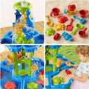 JUKUDAHU 2-Tier Sand and Water Table Toys for Kids Aged 3 4 5 6 7 8, Outdoor Activity Playset Sensory Play Table with Beach Toys Accessories Water Waterfall, Birthday Gifts for Toddlers 3-4 3-5 4-6