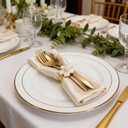 White Flower Napkin Rings Set of 20, Holiday Gold Peal Napkin Ring Holders for Dinner Setting Decoration, Wedding, Baby Shower,Easter, Thanksgiving, Christmas, Party