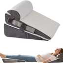 3Pcs Wedge Pillow Set for After Surgery,Acid Reflux Relief, Adjustable Bed Wedge Pillows for Sleeping,Anti Snore, Memory Foam Triangle Pillow for Back&Neck&Shoulder Pain Relief, White&Grey