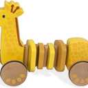Baby Toys Car,Wooden Pull Along Toddler Toy, Developmental Toy for 1 Year Old Girl Boy Birthday Gift (Giraffe)